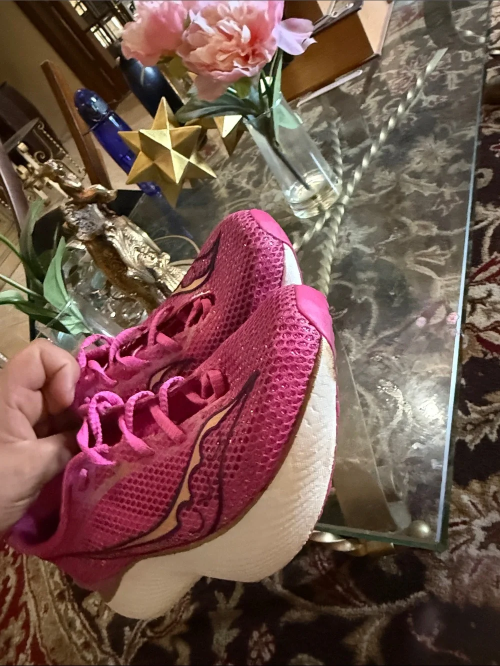 Saucony Hot Pink Women's Athletic Running Shoes with White Sole